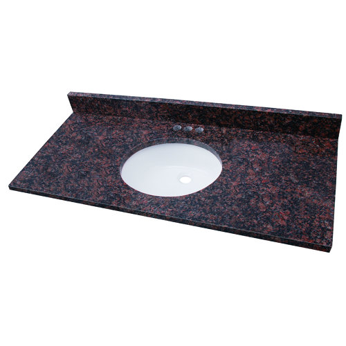 3S Stone 49'' Granite Single Bathroom Vanity Top with Sink & Reviews
